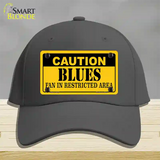 Caution Blues Novelty License Plate Hat Cotton / Charcoal