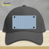 Light Blue White Chevron Novelty License Plate Hat Cotton / Charcoal