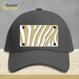 Gold White Zebra Novelty License Plate Hat Cotton / Charcoal