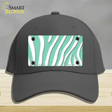 Mint White Zebra Novelty License Plate Hat Cotton / Charcoal
