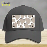Tan White Giraffe Novelty License Plate Hat Cotton / Charcoal