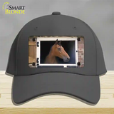 Horse In Barn Novelty License Plate Hat Cotton / Charcoal