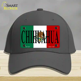 Chihuahua Mexico Flag Novelty License Plate Hat Cotton / Charcoal