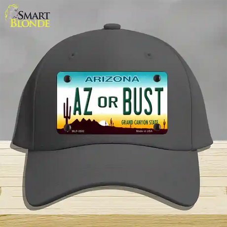 Arizona Az Or Bust Novelty License Plate Hat Cotton / Charcoal