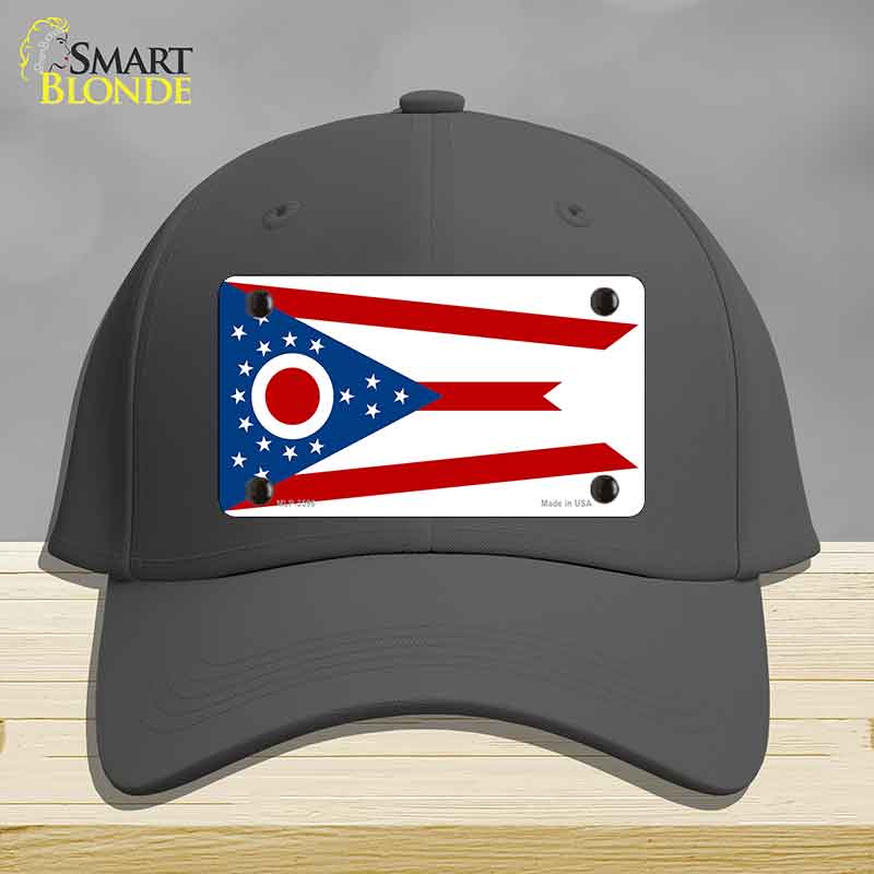 Ohio State Flag Novelty License Plate Hat Cotton Charcoal