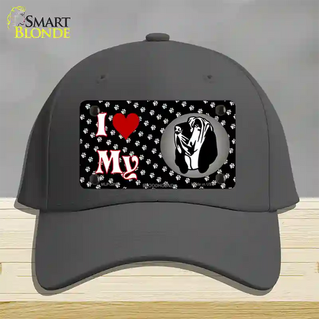 I Love My Bloodhound Novelty License Plate Hat Cotton / Charcoal