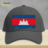 Cambodia Flag Novelty License Plate Hat Cotton / Charcoal