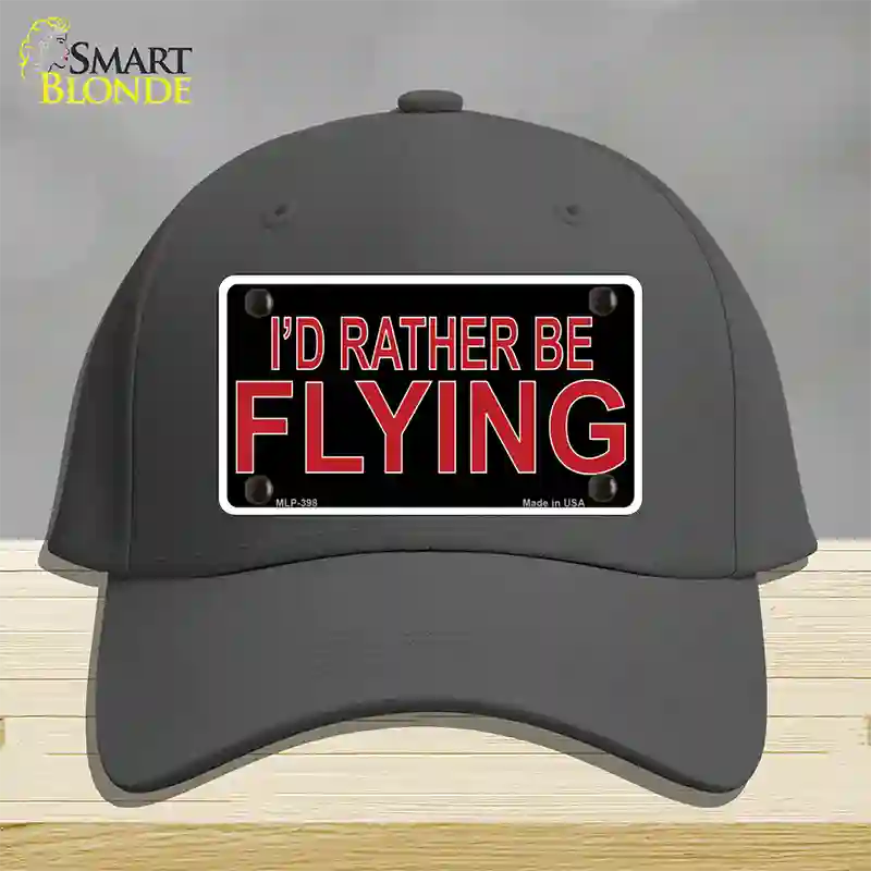 Rather Be Flying Novelty License Plate Hat Cotton Charcoal