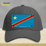 Congo Democratic Republic Flag Novelty License Plate Hat Cotton / Charcoal