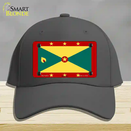 Grenada Flag Novelty License Plate Hat Cotton / Charcoal
