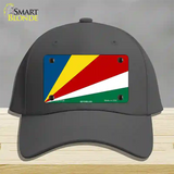 Seychelles Flag Novelty License Plate Hat Cotton / Charcoal