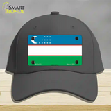 Uzbe Kistan Flag Novelty License Plate Hat Cotton / Charcoal