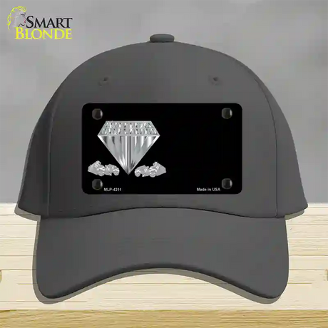 Diamonds Offset Novelty License Plate Hat Cotton / Charcoal