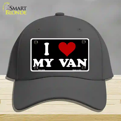I Love My Van Black Novelty License Plate Hat Cotton / Charcoal