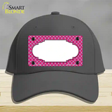 Pink White Quatrefoil Center Scallop Novelty License Plate Hat Cotton / Charcoal