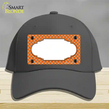 Orange White Quatrefoil Center Scallop Novelty License Plate Hat Cotton / Charcoal