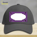 Purple White Quatrefoil Center Scallop Novelty License Plate Hat Cotton / Charcoal
