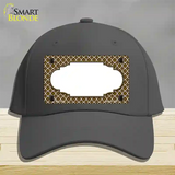 Brown White Quatrefoil Center Scallop Novelty License Plate Hat Cotton / Charcoal