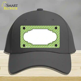 Lime Green White Quatrefoil Center Scallop Novelty License Plate Hat Cotton / Charcoal