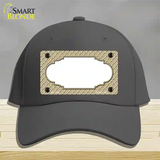 Gold White Quatrefoil Center Scallop Novelty License Plate Hat Cotton / Charcoal