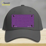 Purple White Quatrefoil Novelty License Plate Hat Cotton / Charcoal