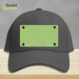 Lime Green White Quatrefoil Novelty License Plate Hat Cotton / Charcoal
