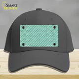 Mint White Quatrefoil Novelty License Plate Hat Cotton / Charcoal