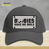 Boobies Make Me Smile Novelty License Plate Hat Cotton / Charcoal