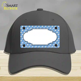 Scallop Light Blue White Polka Dot Novelty License Plate Hat Cotton / Charcoal