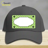 Scallop Lime Green White Polka Dot Novelty License Plate Hat Cotton / Charcoal