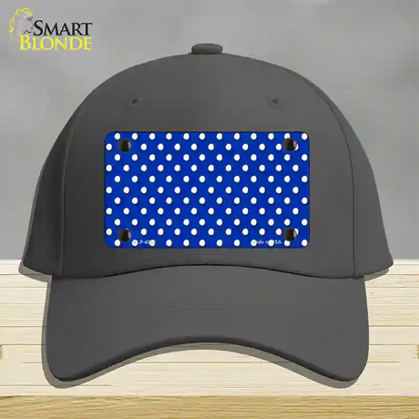Blue Polka Dot Novelty License Plate Hat Cotton / Charcoal