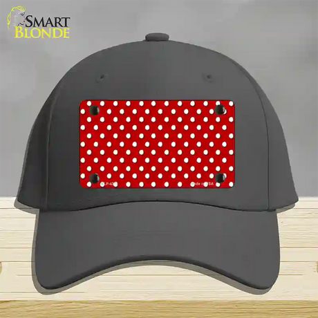 Red Polka Dot Novelty License Plate Hat Cotton / Charcoal