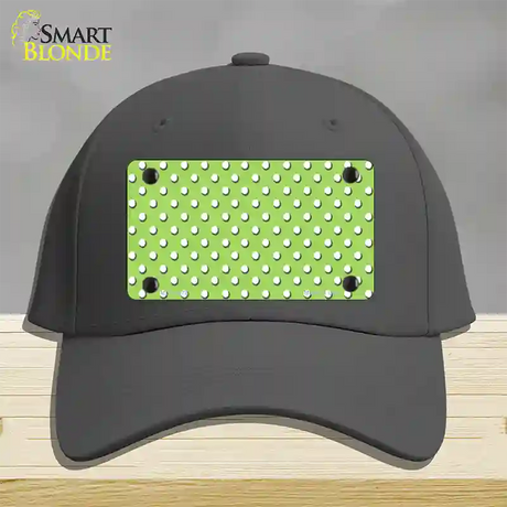 Lime Green Polka Dot Novelty License Plate Hat Cotton / Charcoal