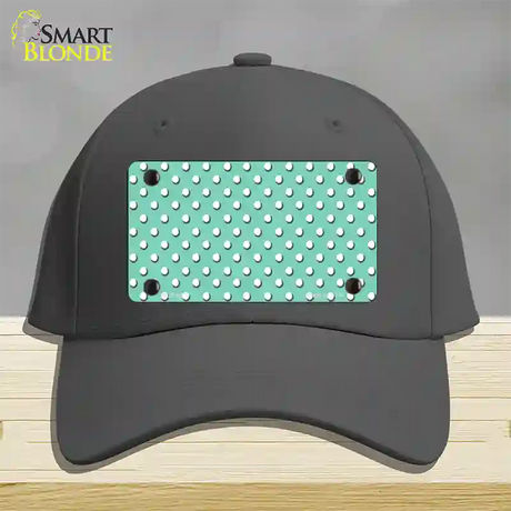 Mint Polka Dot Novelty License Plate Hat Cotton / Charcoal