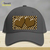 Brown White Polka Dot Center Hearts Novelty License Plate Hat Cotton / Charcoal