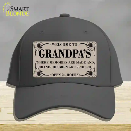 Welcome To Grandpas Novelty License Plate Hat Cotton / Charcoal