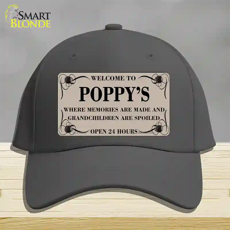 Welcome To Poppys Novelty License Plate Hat Cotton / Charcoal