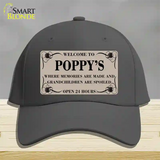 Welcome To Poppys Novelty License Plate Hat Cotton / Charcoal