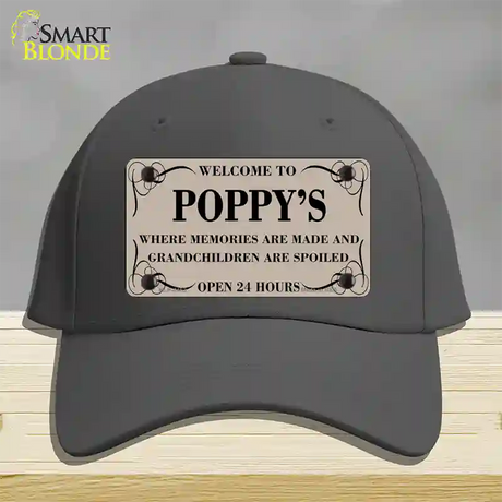 Welcome To Poppys Novelty License Plate Hat Cotton / Charcoal