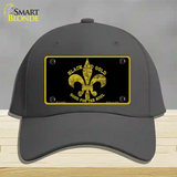 Saints Fleur De Lis Black Novelty License Plate Hat Cotton / Charcoal