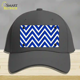 Blue White Large Chevron Novelty License Plate Hat Cotton / Charcoal