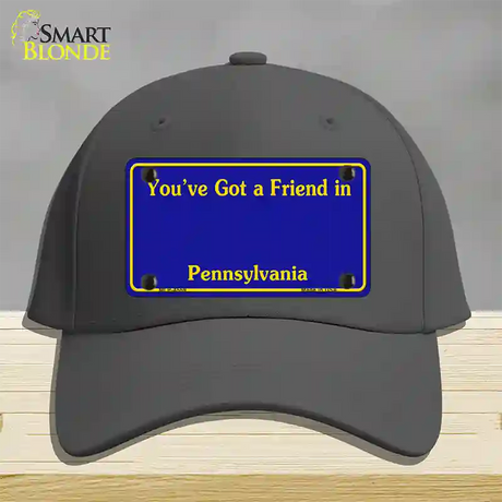 Pennsylvania Blue State Blank Novelty License Plate Hat Cotton / Charcoal