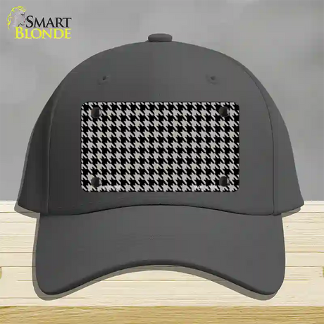 Grey Black Houndstooth Novelty License Plate Hat Cotton / Charcoal