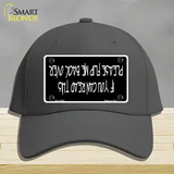 Flip Me Over Metal Novelty License Plate Hat Cotton / Charcoal