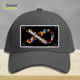 Autism Awareness Ribbon Novelty License Plate Hat Cotton / Charcoal