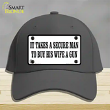 It Takes A Secure Man Novelty License Plate Hat Cotton / Charcoal
