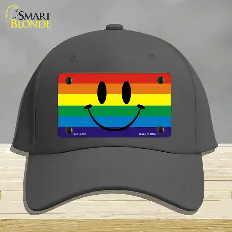 Smiley Face Novelty License Plate Hat Cotton Charcoal