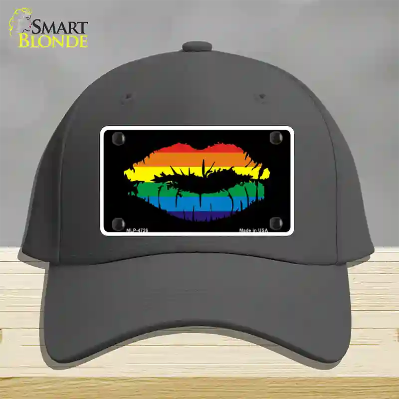 Lips Novelty License Plate Hat Cotton Charcoal
