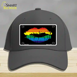 Lips Novelty License Plate Hat Cotton Charcoal