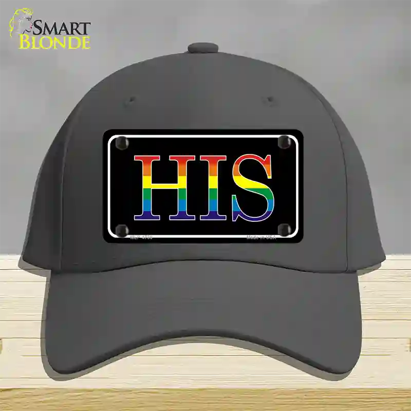 His Rainbow Novelty License Plate Hat Cotton Charcoal